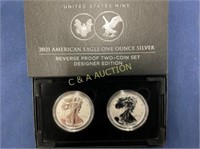 2021 1OZ SILVER EAGLE REVERSE 2 COIN SET