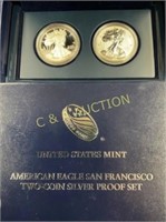 2012 SILVER EAGLE 2 COIN PROOF SET SAN FRANCISCO