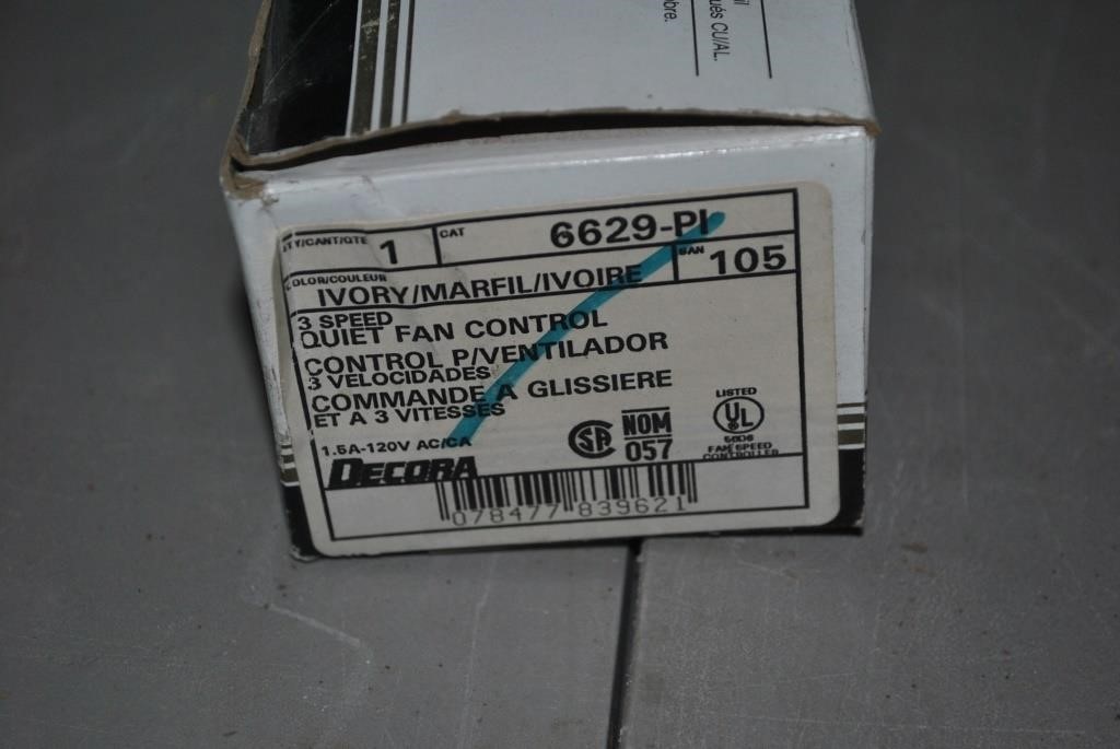 Leviton 6629-pi 3speed ivory fan control