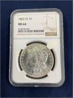1882 CC MS 64 SILVER DOLLAR