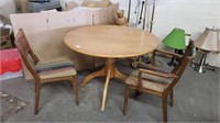 Round Wood Table & 2 Chairs