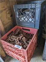CRATES OF CHAIRS, MISC LOG CHAINS, MISC