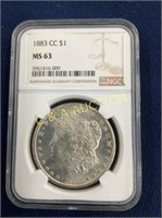 1883 CC MS 63 SILVER DOLLAR