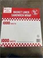 1000 Pcs Deli Sheets Food Basket Liners 12" x 12"