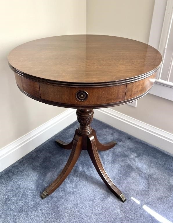 Round Duncan Phyfe Drum/Accent Table