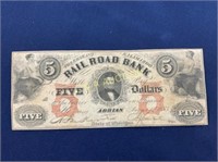 $5 1853 RR BANK MICHIGAN BILL