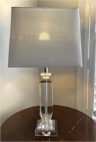 Crystal Table Lamp w/ Interior Metallic Shade