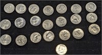 22 ALL DIFFERENT DATES KENNEDY HALF DOLLARS