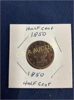1850 1/2C COIN