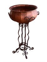 A Metal Plant Stand w/ Removable Pot 37"H
