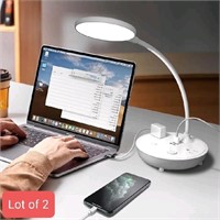 Lot of 2 Small Lamp for Table Lamp with Dual USB C
