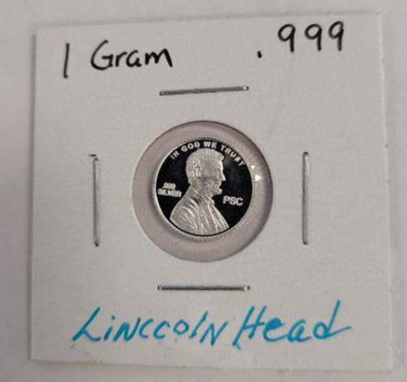 1 GRAM .999 SILVER LINCOLN HEAD