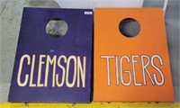 PAIR OF CLEMSON TIGER CORN HOLE BOARDS