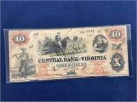 $10 CENTRAL BANK VA #1641