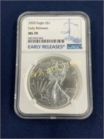 2020 SILVER EAGLE MS70 EARLY RELEASE