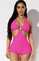 SMALL - TIANA WOMENS 1PEICE HALTER SWIMSUIT/PINK