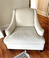 DeBoer's Ecru Upholstered Sofa Armchair 2 of 2