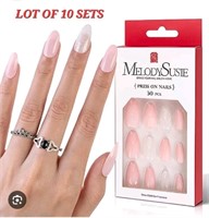 LOT OF 10 - MelodySusie Press On Nails. Short, Alm