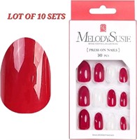 LOT OF 10 - MelodySusie Press On Nails. Short, Alm