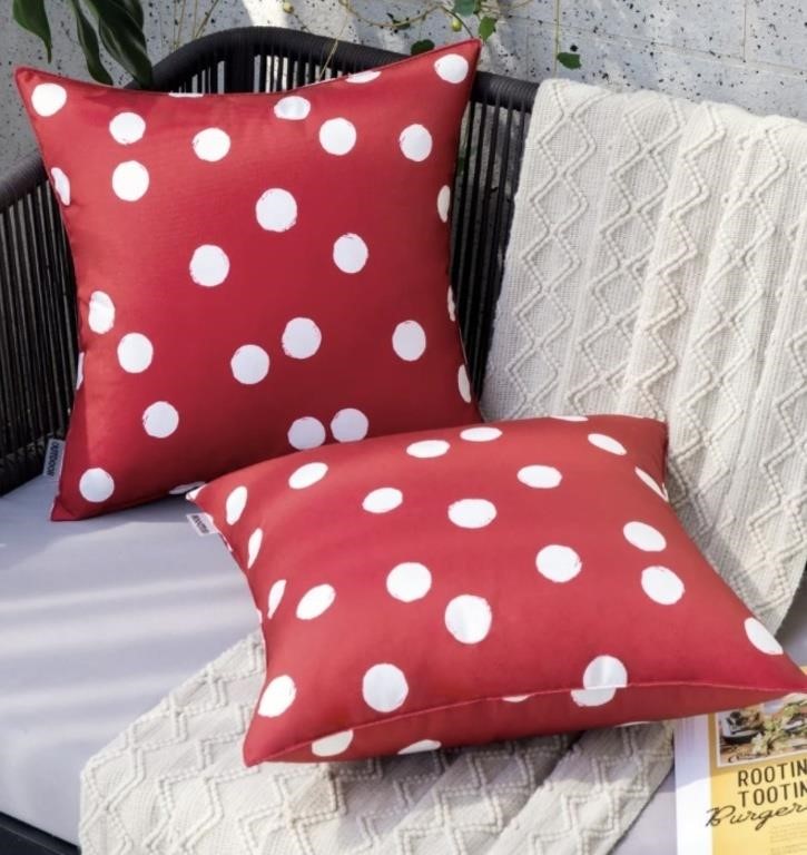45x45 x2 MIULEE OUTDOOR  PILLOWS  COVERS /RED