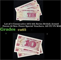 Lot of 3 Consecutive 1972 6th Series British Armed