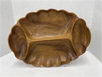 4 Sectioned Wood Oval Serving Platter