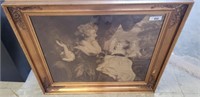 MOTHER AND CHILD PRINT IN ORNATE FRAME