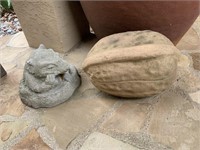 A Concrete Squirrel & Clay/Pottery Material, Nut