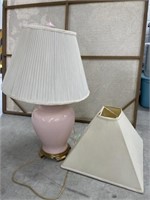 Table Lamp With 2 Shades - Pink Base