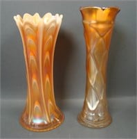 Two Dugan Carnival Glass Vases