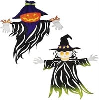 2 Pk 13.8x14.5 Halloween Decoration Hanging Ghost