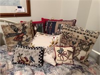Assortment of Holiday Throw Pillows