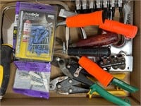 Box of Tools Chisels, Bits, Anchors, etc