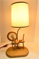 Vintage Spinning Wheel Lamp