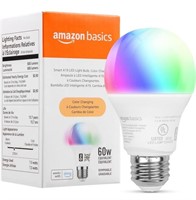 Amazon Basics Smart A19 LED Light Bulb, 2.4 GHz