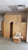 19 Wardrobe Boxes w/Hanger Rail & Box of Hangers