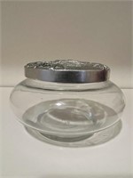 Glass Potpourri Jar w/ Pewter Owl Lid