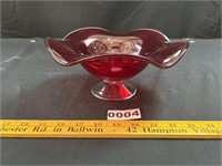 Vintage Art Glass Compote