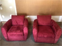 Chairs swivel low back red