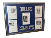 A Framed Dallas Cowboys Newspaper Articles,