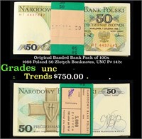 Original Banded Bank Pack of 100x 1988 Poland 50 Z