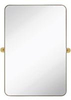 Hamilton Hills 24x36 Brushed gold pivot mirror