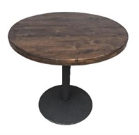 36in Wooden Table Top w Cast Iron Base