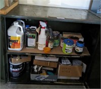 CABINET AND CONTENTS, MISC FASTENERS, RUST BLAST,