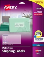 Avery Printable Shipping Labels with Sure Feed, 2"