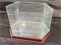 Wood Base Hexagon Glass Display Case