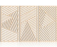 3 panels of Geometric Wooden Wall Art