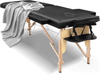 Black Beech Wood 2 Folding Massage Table Bed
