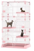 4-Tier pink Wire Cat Cage Playpen Kennel