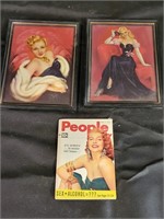 VTG Framed Pin Ups & Magazine